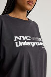 Oversized Graphic Tee, WASHED BLACK/NYC UNDERGROUND - alternate image 4