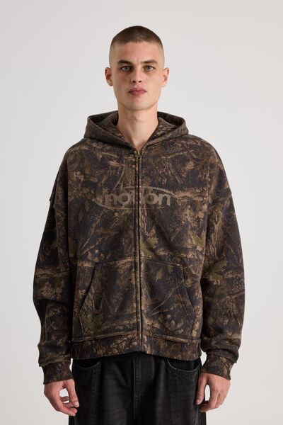 Notion Zip Thru Hoodie, NTN WASHED HUNTER CAMO/NOTION PILL