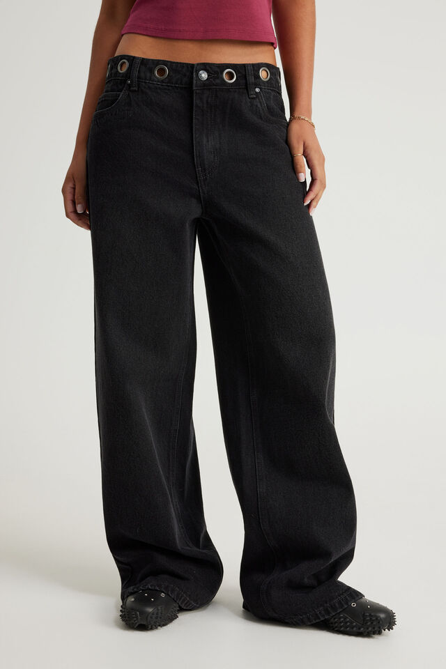Mid Rise Baggy Jean, REBOOT BLACK