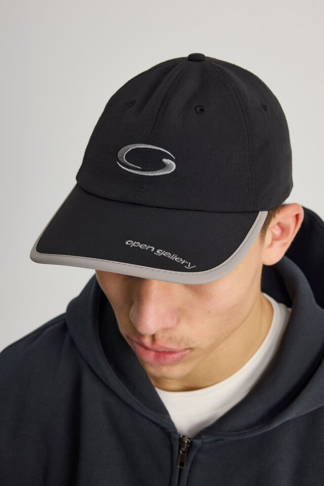 Open Gallery Nylon Dad Cap, BLACK GREY