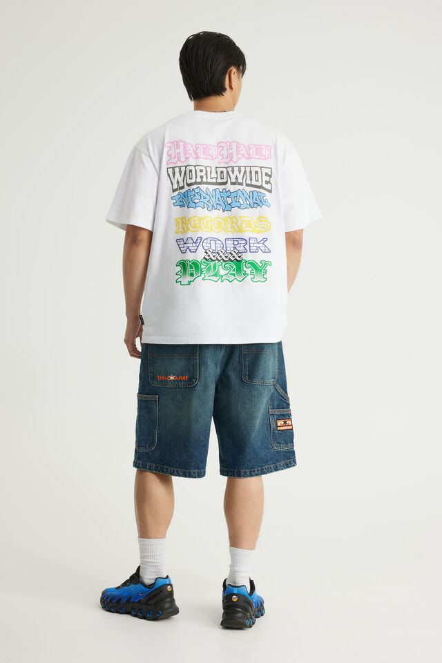 Half Half Painter Baggy Denim Short, DESERT HORIZON