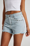 Street Cut Off Denim Short, FADED BLUE _ STUD - alternate image 4