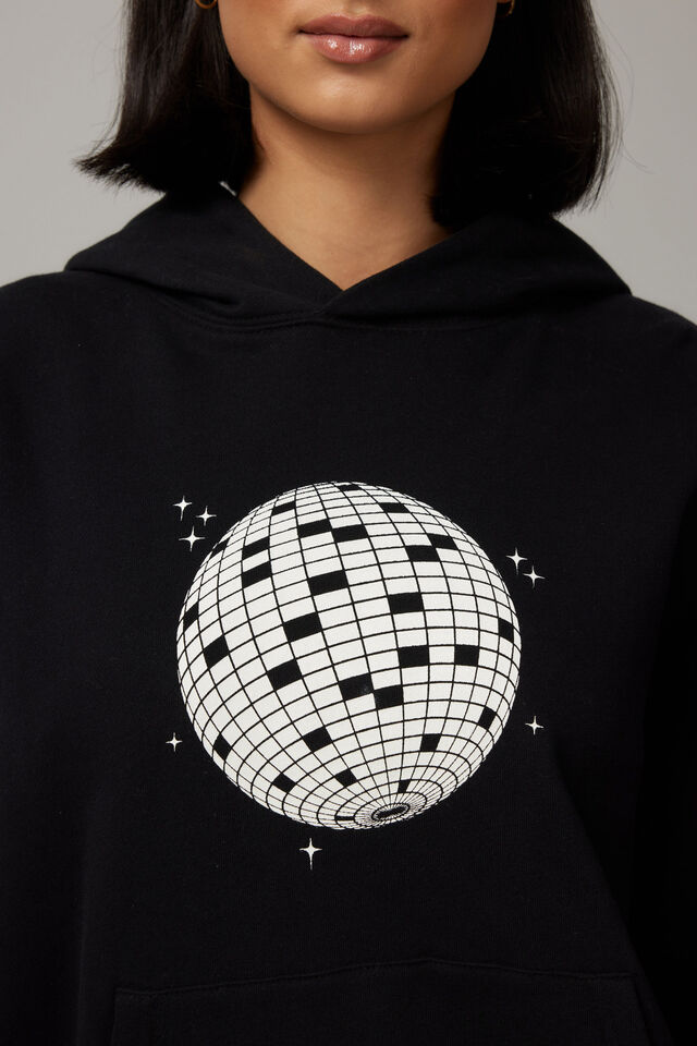 Graphic Hoodie, BLACK/DISCO BALL
