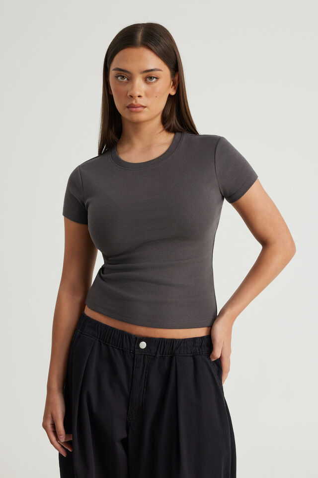 Authentics Fitted Tee, WASHED BLACK