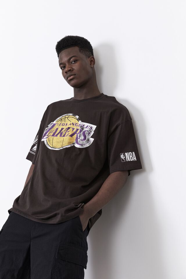 NBA LA Lakers Oversized T Shirt, LCN NBA CHOC TORTE/LAKERS LOGO
