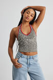 Holly Halter Top, COOL LEOPARD/RED - alternate image 1