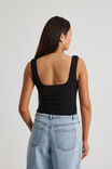 Peyton  Picot Trim Corset Top, BLACK - alternate image 3