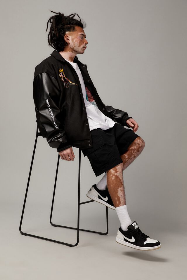 Basquiat Varsity Jacket, LCN BSQ BASQUIAT/BLACK
