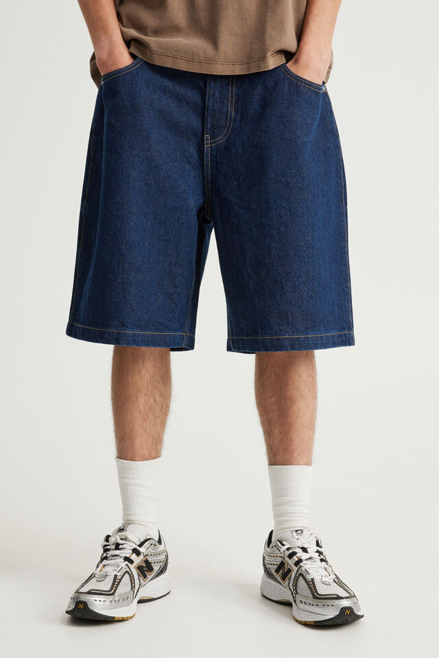 Half Half Classico Denim Short, DEEP INDGO/HH STAR