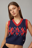 Fila Lcn Argyle Knit Vest, NAVY BLAZER/FILA SPORT - alternate image 4