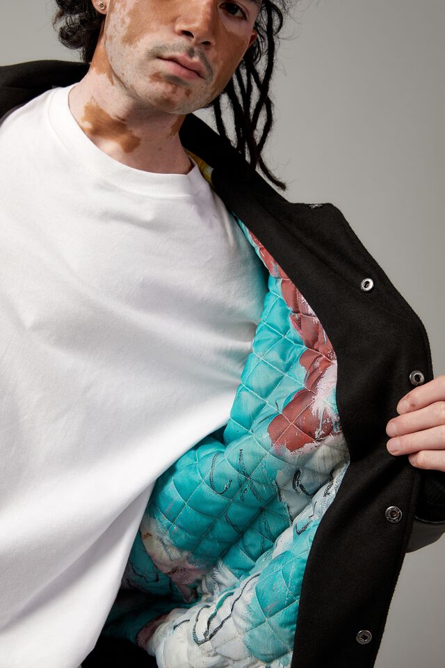 Basquiat Varsity Jacket, LCN BSQ BASQUIAT/BLACK