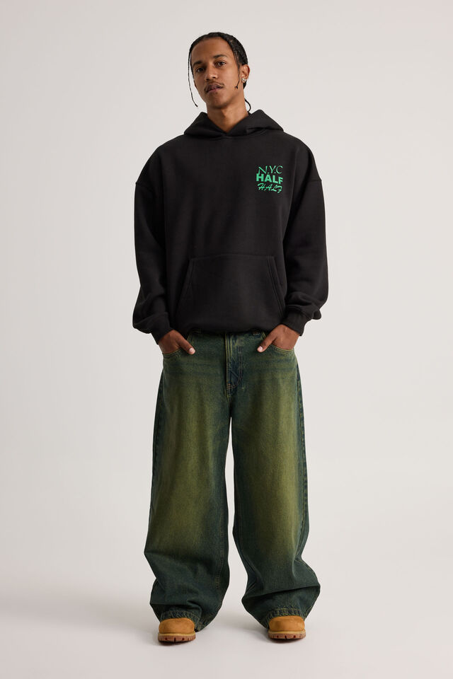 Half Half Hoodie, HH BLACK/CASH CHECKED