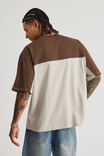 Half Half Box Fit Panelled Graphic Tshirt, HH MUD/PEBBLE PILL LOGO - alternate image 3