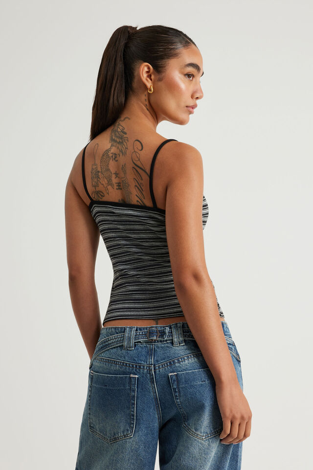 Kiki Cami, BLACK MARLE STRIPE