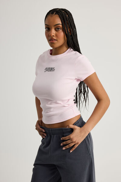 Fitted Graphic Tee, POWDER PINK/NY STUDIOS