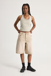 Scoop Neck Halter Top, SUNBLEACHED KHAKI - alternate image 2