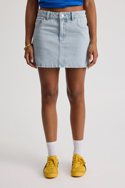 The Everyday Denim Skirt, FADED BLUE
