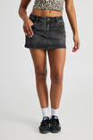 Stretch Denim Skirt, MARBLE BLACK - alternate image 2