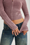 Knit Zip Through, WASHED PUNK PURPLE - alternate image 2