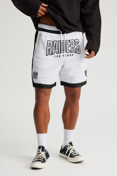 Nfl Basketball Short, LCN NFL WHITE/RAIDERS SIDE STRIPE