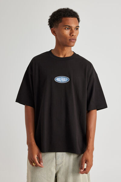 Half Half Heavyweight Box Fit Graphic Tshirt, HH BLACK/CLASSIC HALF HALF PILL