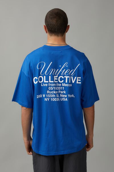 Box Fit Unified Tshirt, COBALT/RUCKER SCRIPT