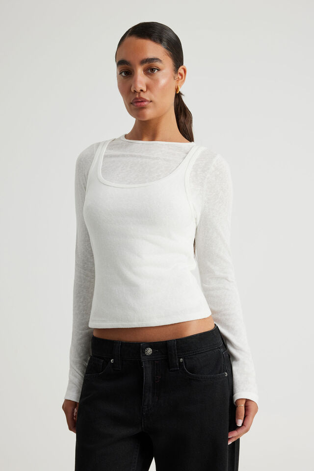 Fitted Long Sleeve Top, FOAM