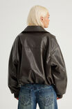 Bowery Padded Faux Leather Jacket, BRUNE - example image 3