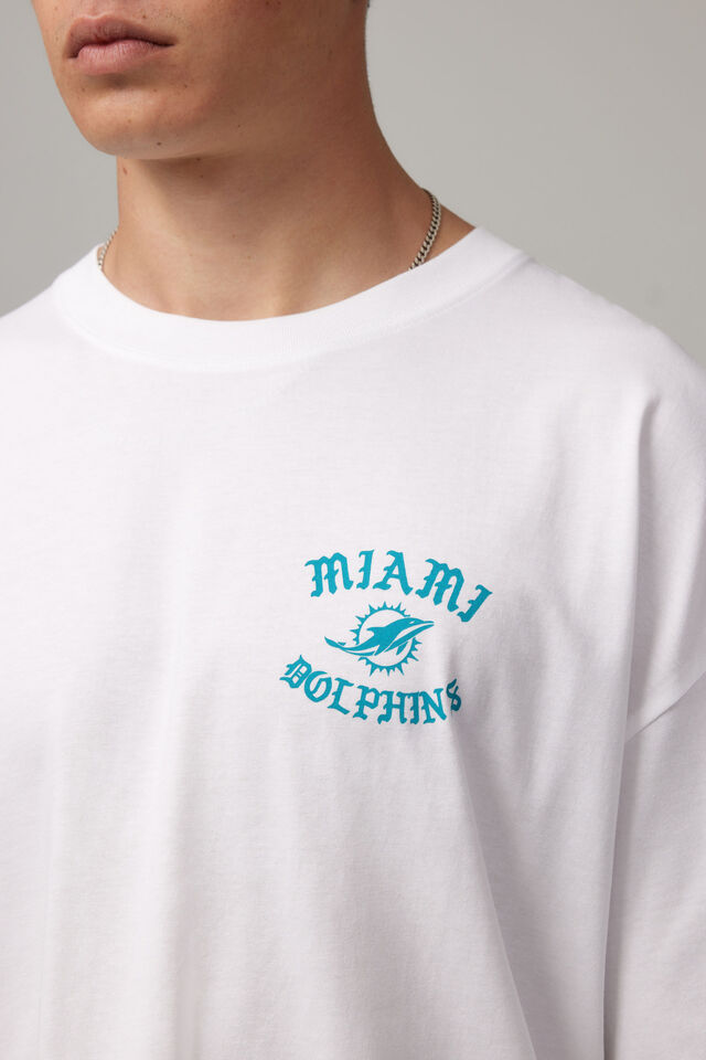 Oversized Nfl T Shirt, LCN NFL WHITE/DOLPHINS GOTHIC