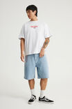 Half Half Baggy Denim Short, CLEAN BLEACH - example image 2