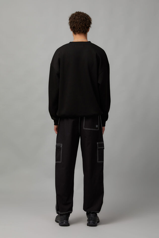 Relaxed Utility Pant, BLACK