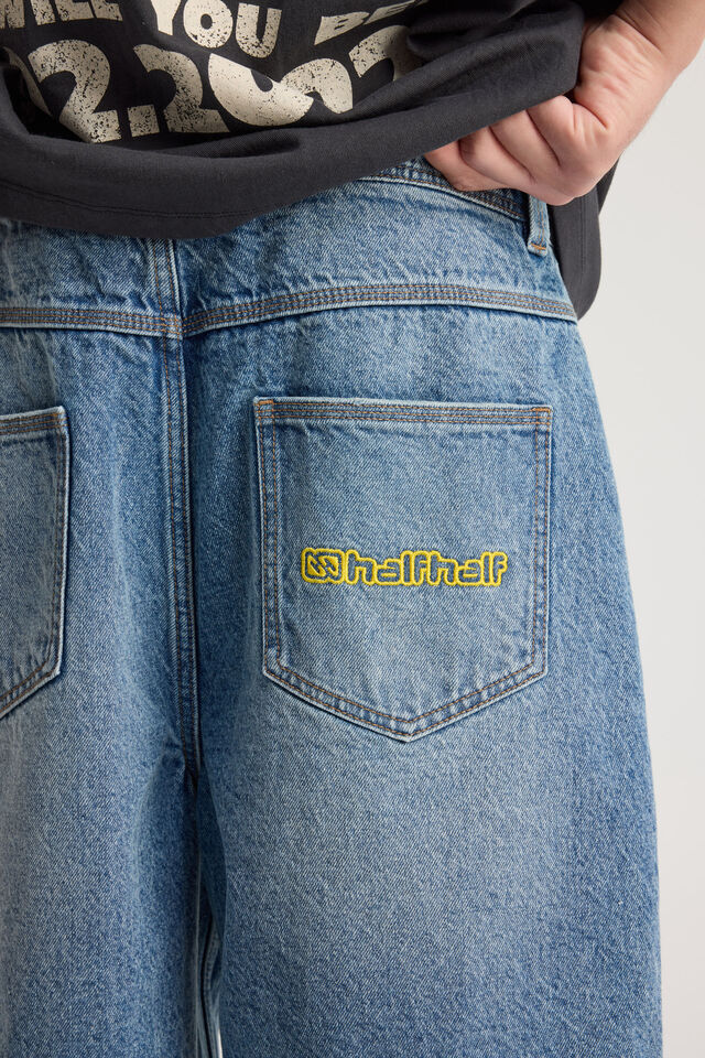Half Half Classico Denim Short, DISTRESSED CLASSIC INDIGO
