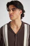 Boxy Knit Shirt, CHOC/IVORY STRIPE - alternate image 4