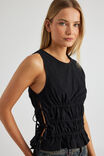 Remi Ruched Tie Top, BLACK - alternate image 4