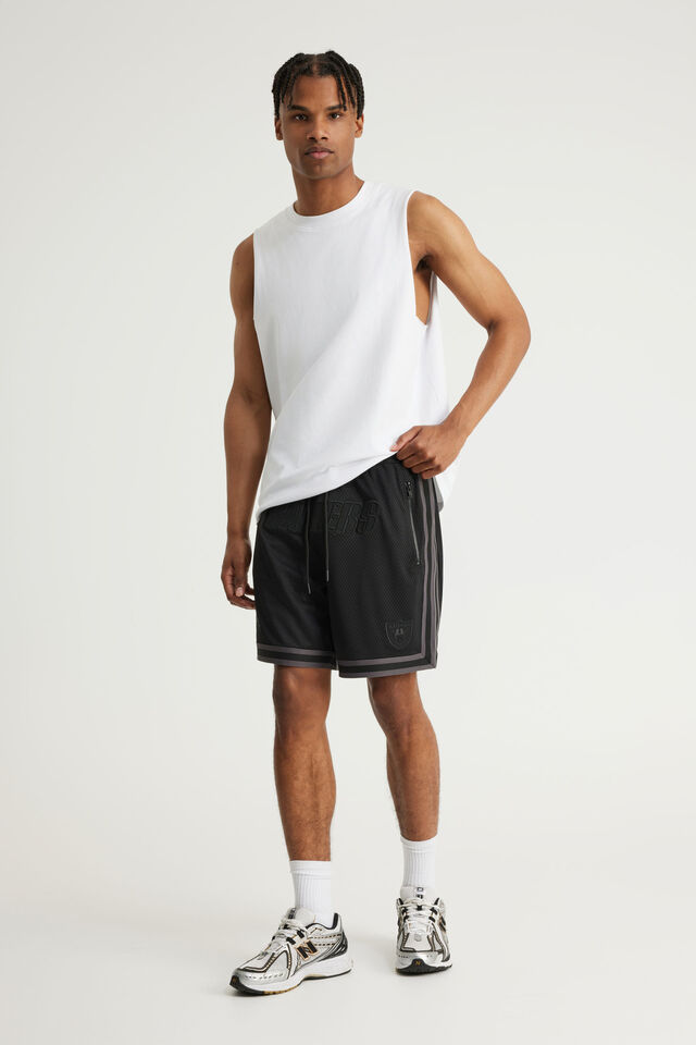 Nfl Basketball Short, LCN NFL MIDNIGHT BLACK/STEALTH RAIDERS