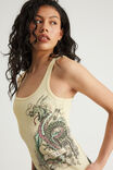 Graphic Rib Tank, LEMON BUTTER / VIVID DRAGON - example image 4