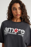 Oversized Graphic Tee, WASHED BLACK/AMORE STAR - alternate image 4