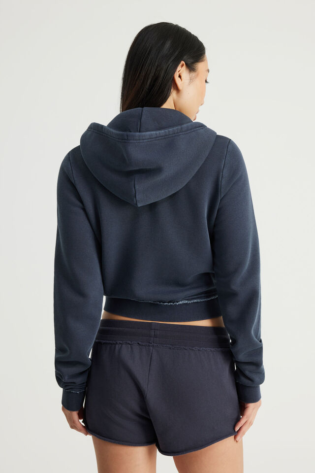 Fitted Zip Through Hoodie, NTN WASHED SEAL