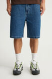Half Half Baggy Denim Short, FRESH WATER BLUE - example image 4