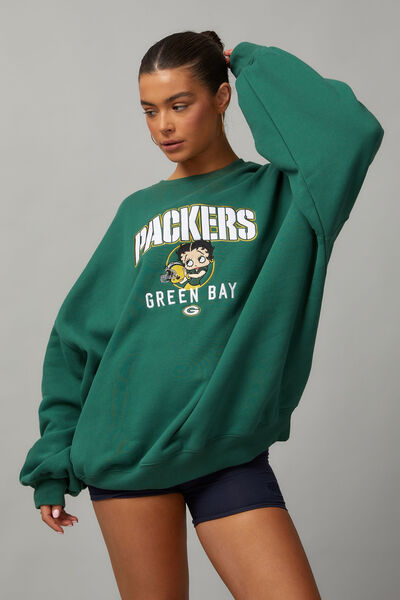 Lcn Nfl X Betty Boop Everyday Crew, LCN NFL x BETTY BOOP WASHED GREEN/PACKERS