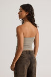 Leni Longline Gathered Bandeau, KHAKI - alternate image 3