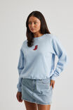 Graphic Crew Sweater, CLOUD BLUE/COWBOY BOOTS - alternate image 2