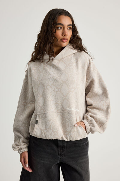 Open Gallery Boxy Hoodie, OG TONAL SNAKE/EXPESSION