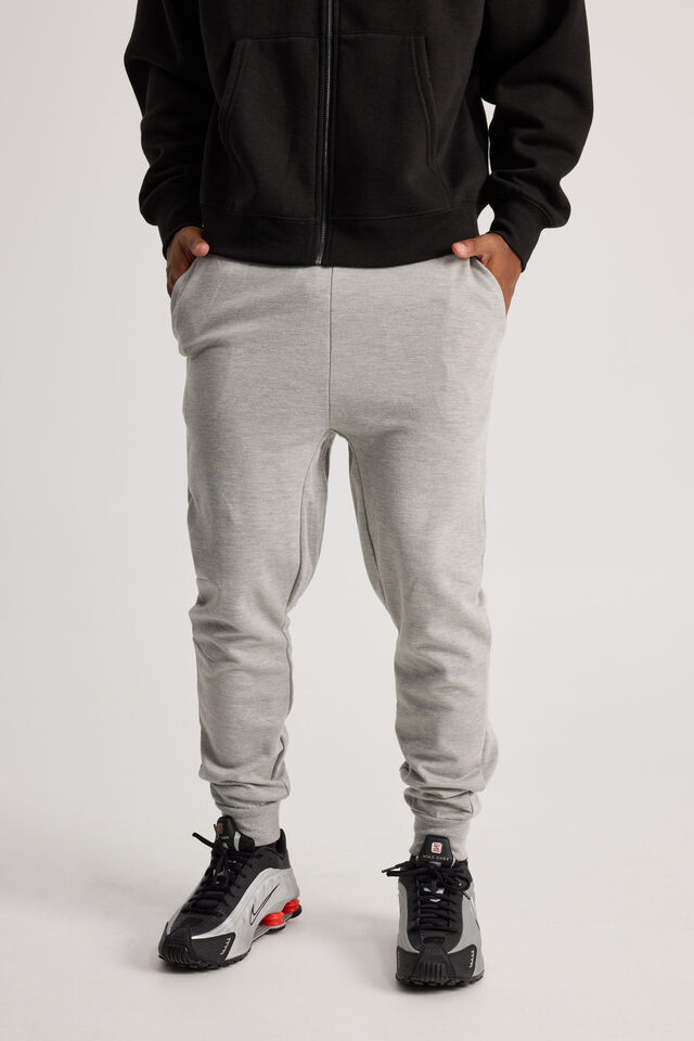Slim Tech Track Pant, LIGHT GREY MARLE