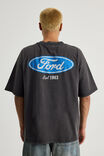 Ford Heavy Weight Box Fit Tshirt, LCN FOR WASHED BLACK/FORD PATCH - alternate image 1