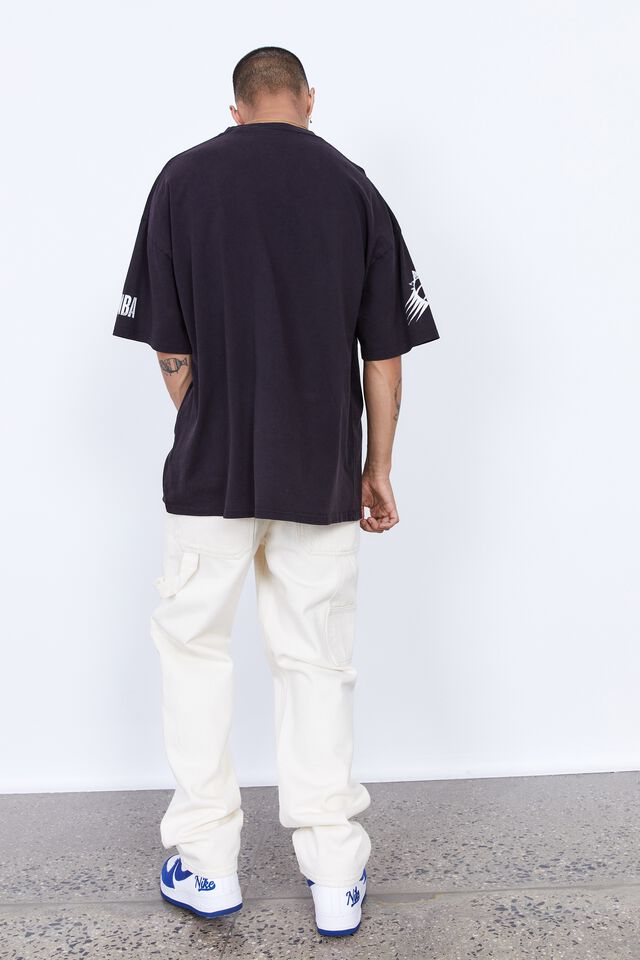 Oversized Nba T Shirt, LCN NBA WASHED BLACK/SUNS LOGO