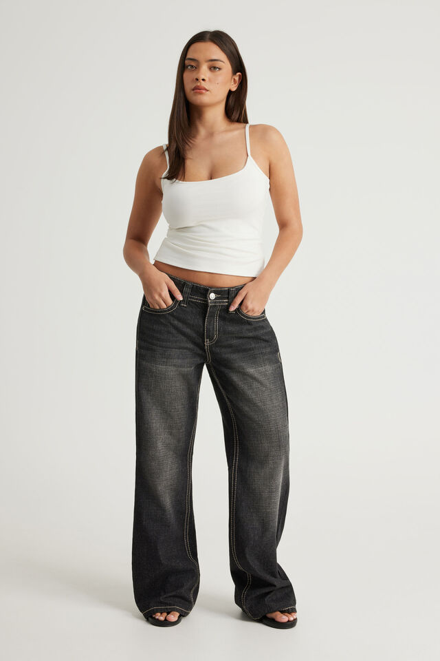 Luca Low Rise Bootleg Jean, BLACK AMEX