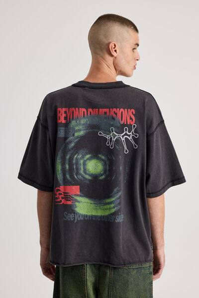 Notion Boxy Cropped Heavyweight Tshirt, NTN BLACK ACID/SPIRAL SCIENCE