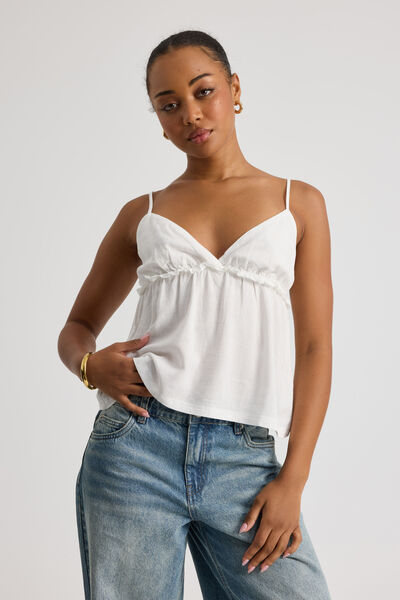 Belle Frill Cami, WHITE