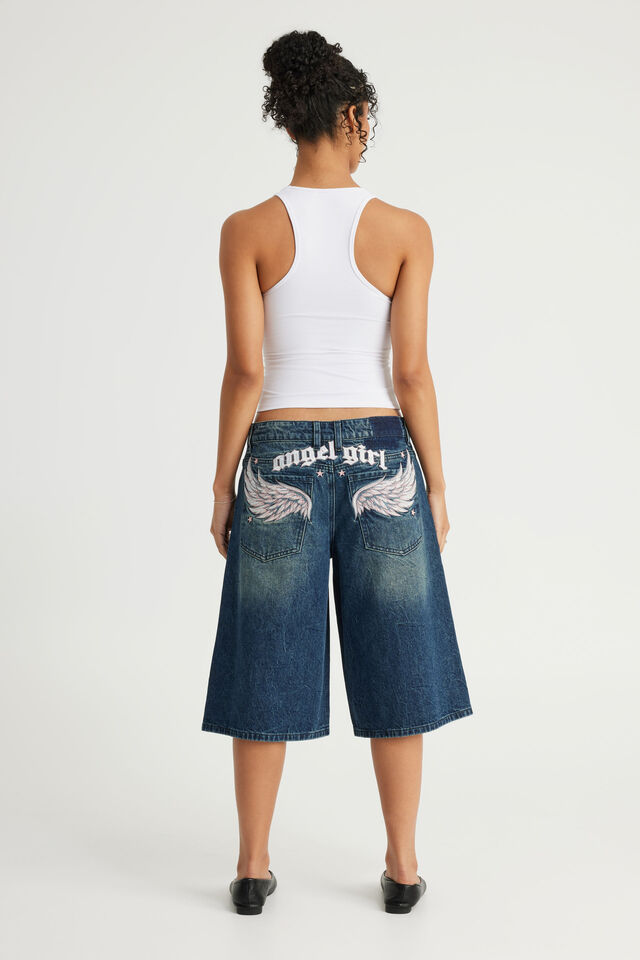 Mega Baggy Jort, LOW KEY BLUE/ANGEL GIRL